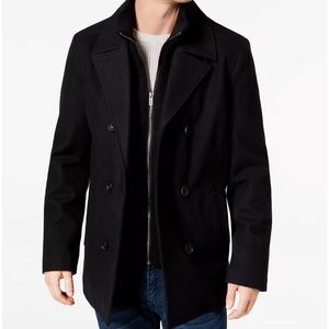 Men's Big & Tall Double-Breasted Wool-Blend Peacoat